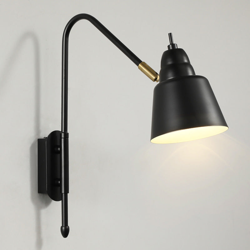 BowLift | Swing Arm Wall Mount Light Minimalist Metal 1 Bulb Nightstand Reading Light with V-shaped Arm