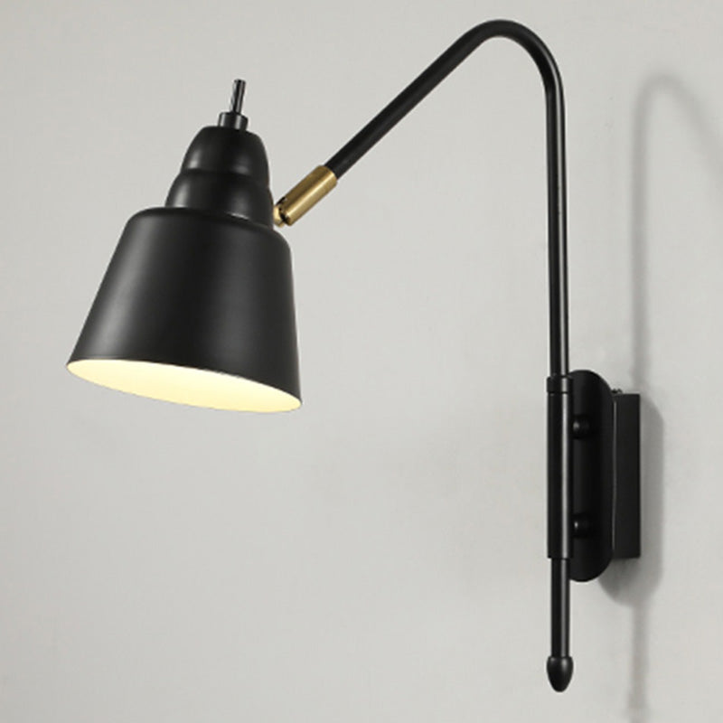 BowLift | Swing Arm Wall Mount Light Minimalist Metal 1 Bulb Nightstand Reading Light with V-shaped Arm