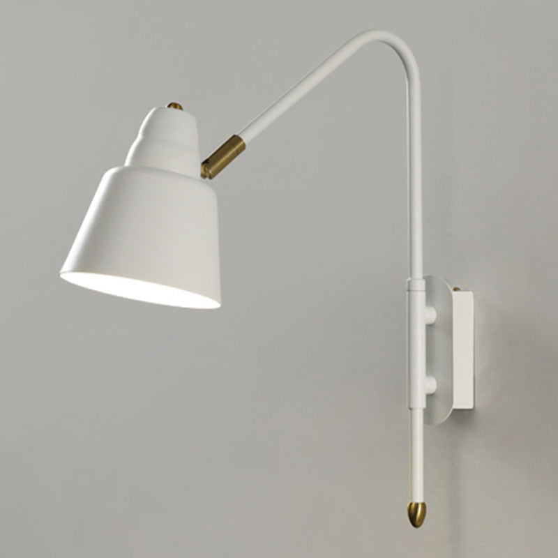 BowLift | Swing Arm Wall Mount Light Minimalist Metal 1 Bulb Nightstand Reading Light with V-shaped Arm