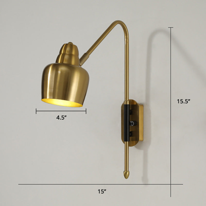 BowLift | Swing Arm Wall Mount Light Minimalist Metal 1 Bulb Nightstand Reading Light with V-shaped Arm