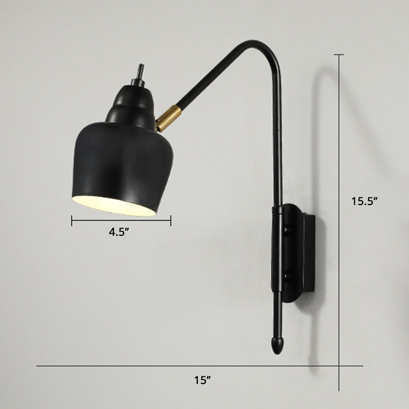 BowLift | Swing Arm Wall Mount Light Minimalist Metal 1 Bulb Nightstand Reading Light with V-shaped Arm