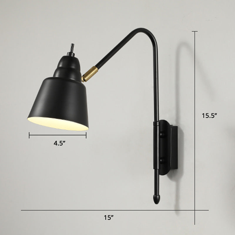 BowLift | Swing Arm Wall Mount Light Minimalist Metal 1 Bulb Nightstand Reading Light with V-shaped Arm
