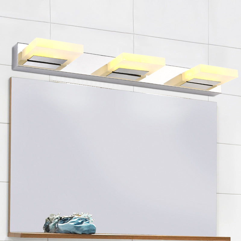 BowLift | Rotatable Square Acrylic Wall Lamp Minimalist Nickel LED Wall Lighting for the Bathroom