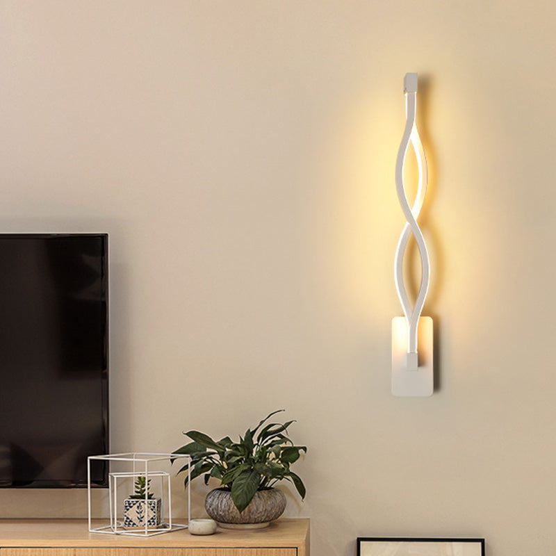BowLift | White geometrically shaped wall lamp Simplicity LED metal wall lamp wall light for staircase