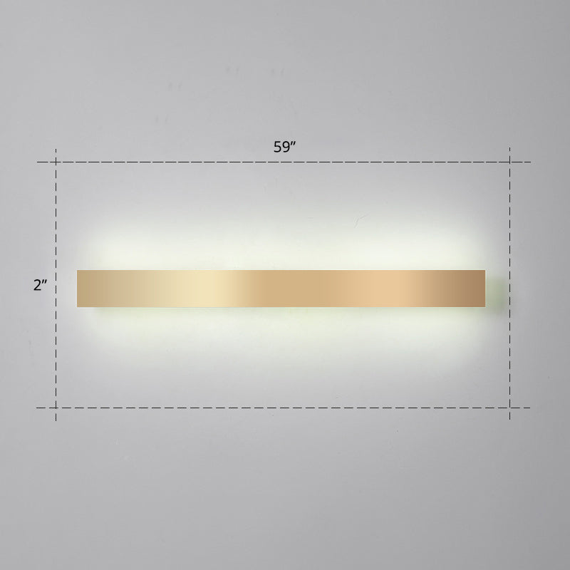 BowLift | Aluminium Beam-Shaped Flush Wall Sconce Minimalist Gold-Plated LED Wall Lamp for Living Room