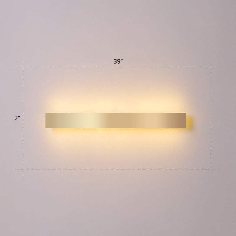 BowLift | Aluminium Beam-Shaped Flush Wall Sconce Minimalist Gold-Plated LED Wall Lamp for Living Room
