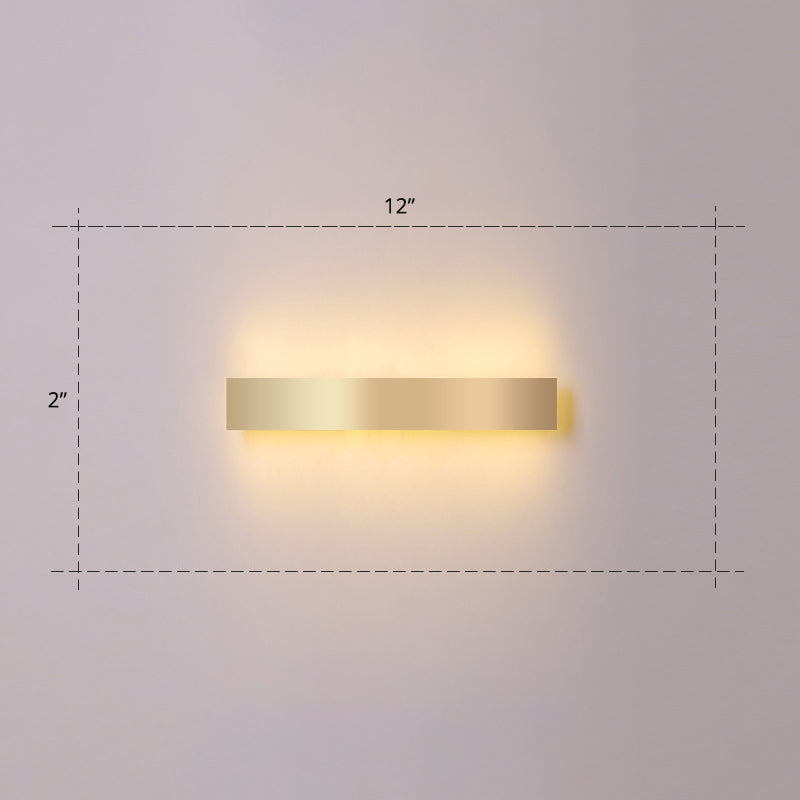BowLift | Aluminium Beam-Shaped Flush Wall Sconce Minimalist Gold-Plated LED Wall Lamp for Living Room