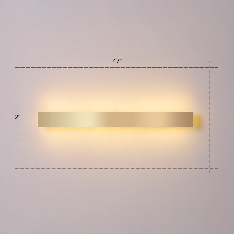 BowLift | Aluminium Beam-Shaped Flush Wall Sconce Minimalist Gold-Plated LED Wall Lamp for Living Room