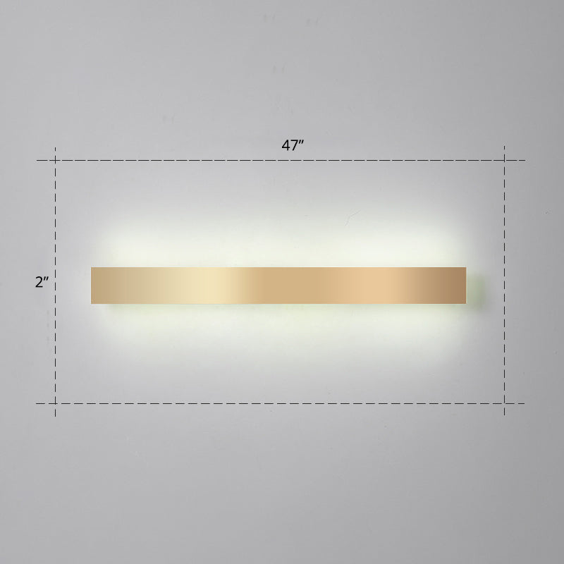 BowLift | Aluminium Beam-Shaped Flush Wall Sconce Minimalist Gold-Plated LED Wall Lamp for Living Room