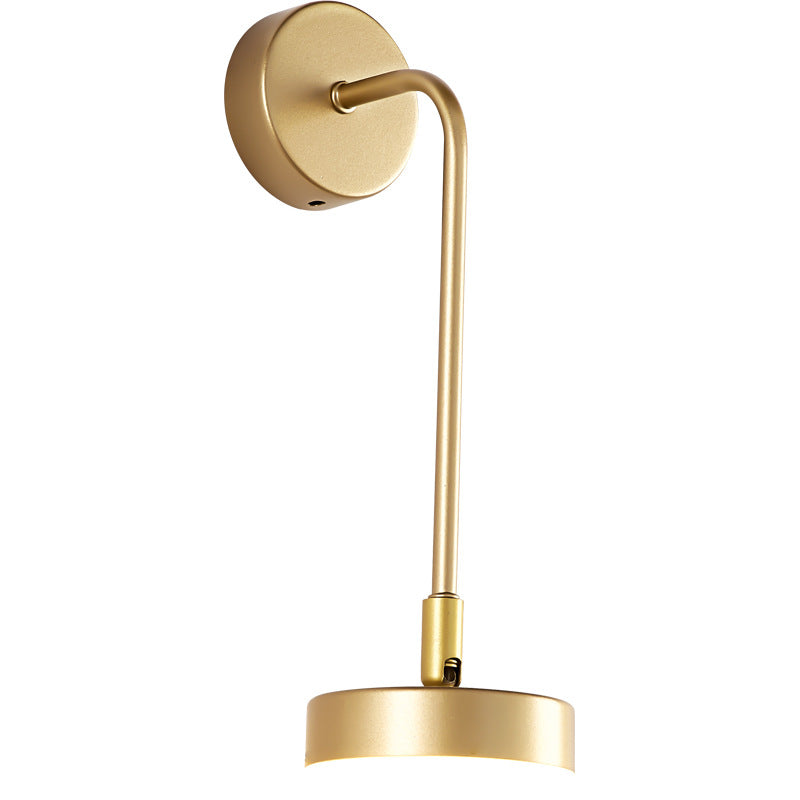 BowLift | Round Metal LED Wall Light Simple Style Gold Wall Mounted Lamp for Bedroom