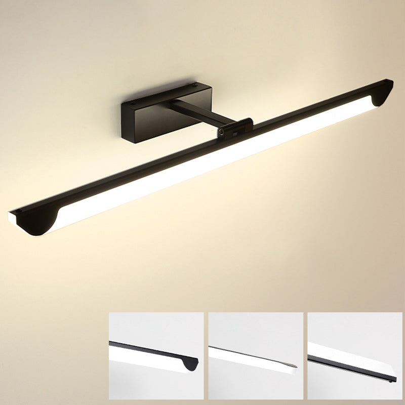 BowLift | Swiveling linear bathroom wall-mounted lamp acrylic modernist LED mirror light fixture