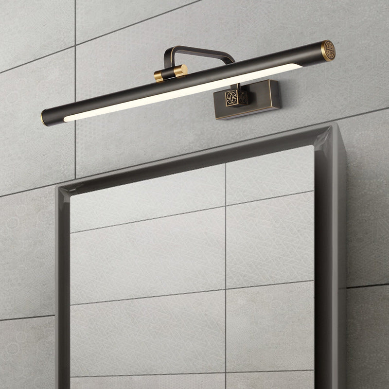 BowLift | Tubular LED Make-up Mirror Light Traditional Black Metal Adjustable Wall Lighting Fixture
