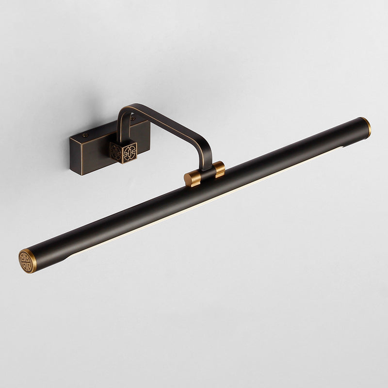 BowLift | Tubular LED Make-up Mirror Light Traditional Black Metal Adjustable Wall Lighting Fixture