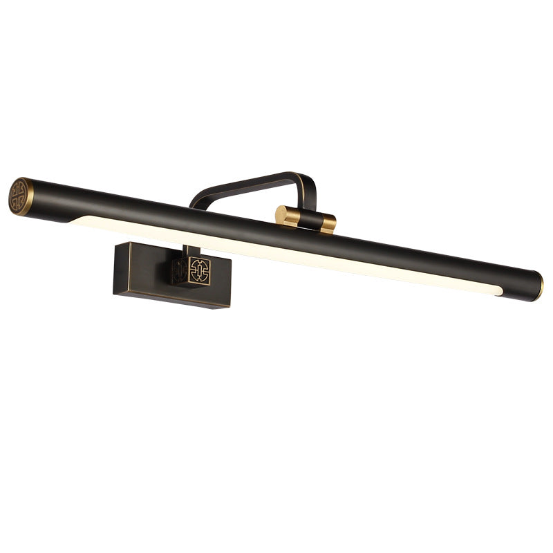 BowLift | Tubular LED Make-up Mirror Light Traditional Black Metal Adjustable Wall Lighting Fixture