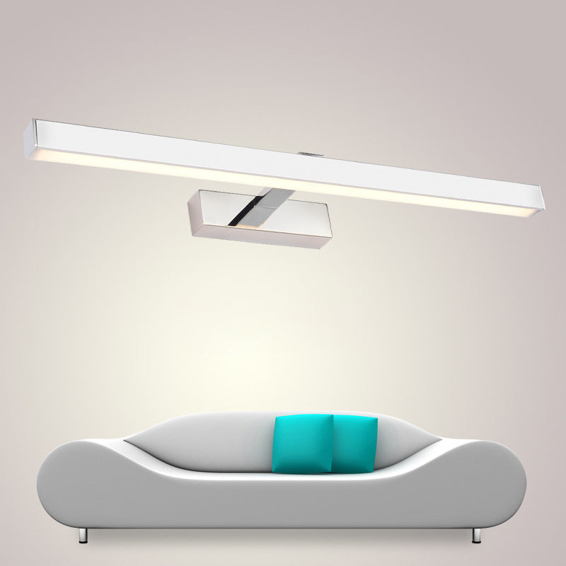 BowLift | White bar shaped wall lamp minimalist acrylic LED wall mounted makeup light for the bathroom