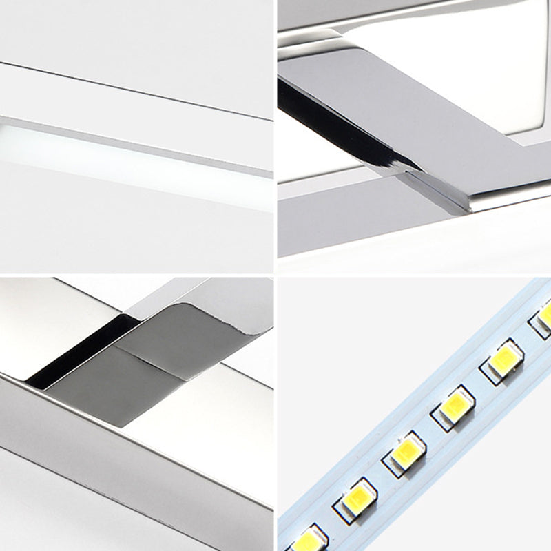 BowLift | White bar shaped wall lamp minimalist acrylic LED wall mounted makeup light for the bathroom