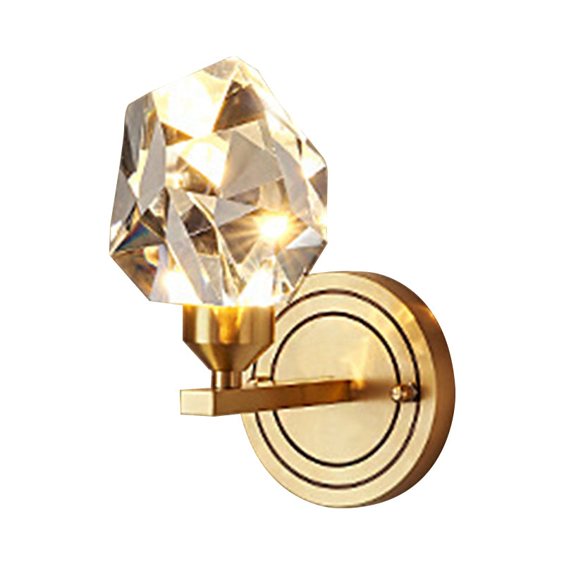 BowLift | Gem-shaped living room LED wall light crystal simplicity wall lighting made of brass