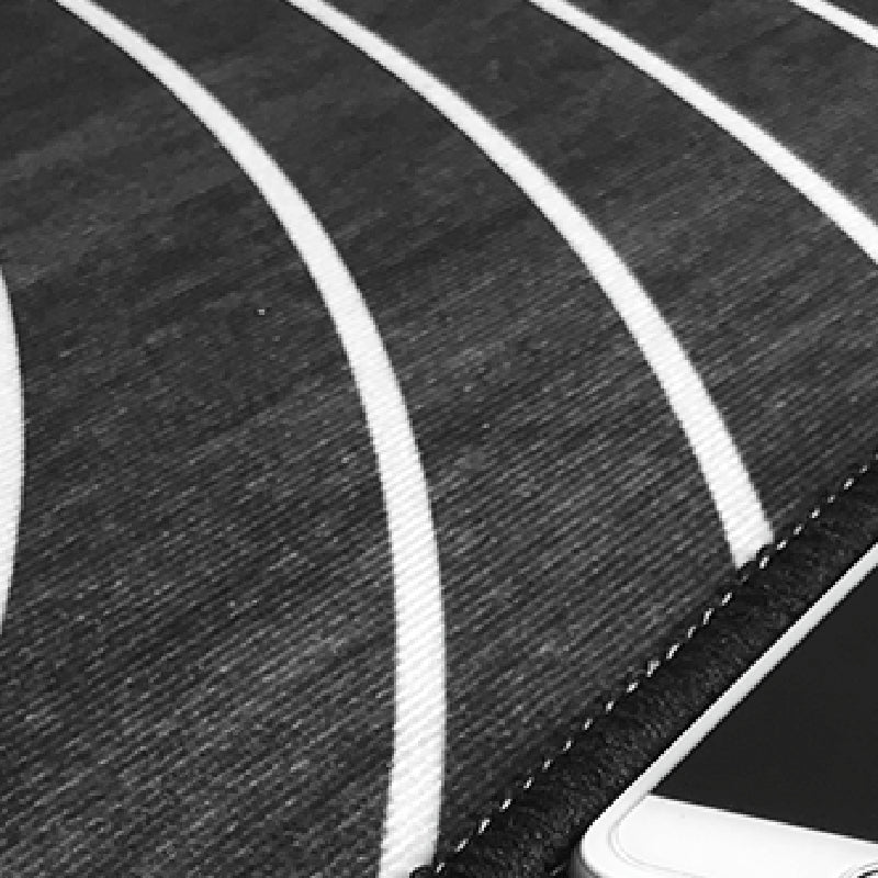 BowLift | Black Gray-White Striped Carpet Cotton Blend Novelty Area Rug Non-Slip Backing Machine Washable Indoor Rug for Room