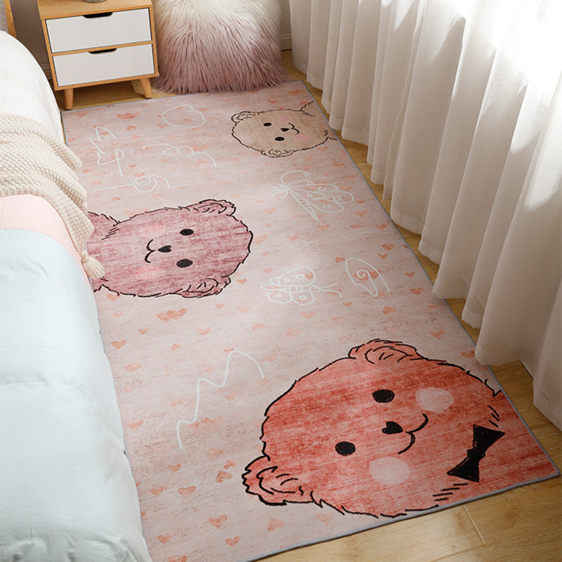 BowLift | Casual Kids Room Rug Multicolor Cartoon Pattern Indoor Rug Cotton Blend Non-Slip Pet Friendly Area Rug