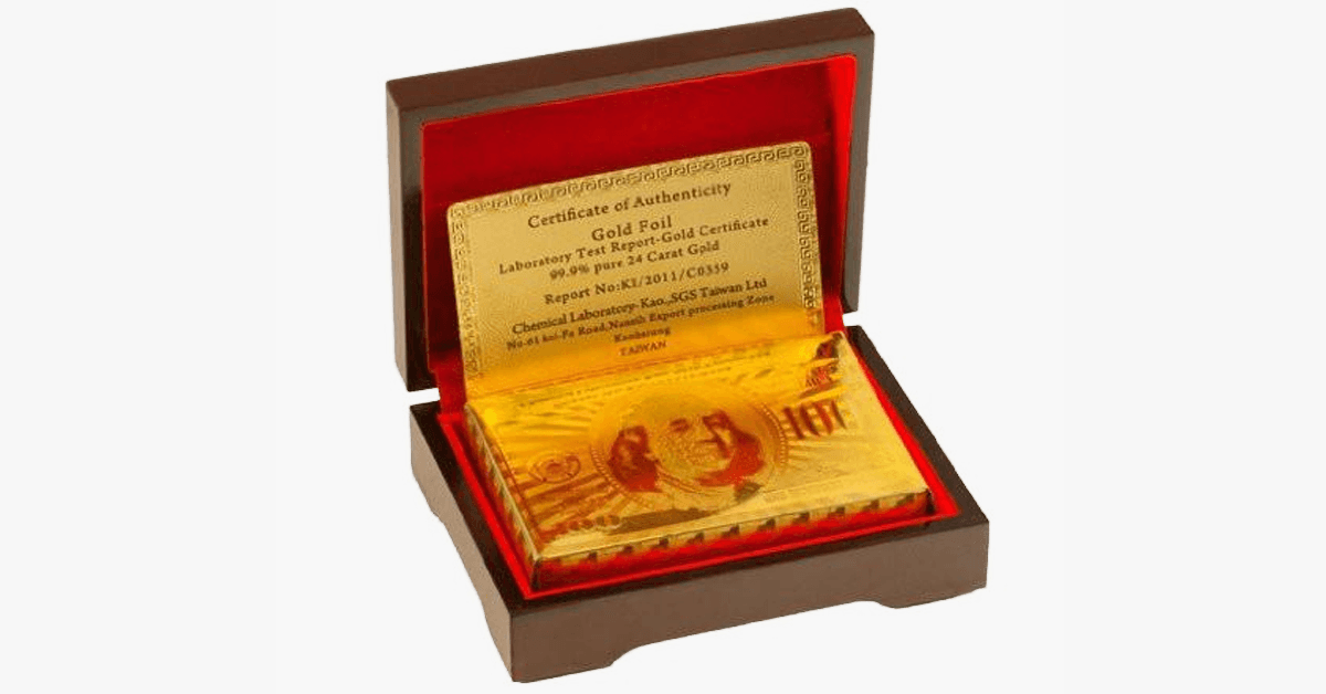 BowLift | 24K gold-plated playing cards with optional case