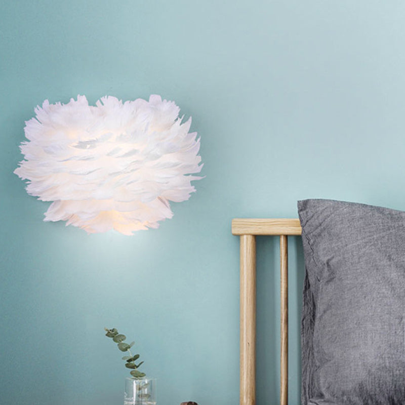 BowLift | Home decoration wall lamp modern ambient lighting white feather wall light for living room bedroom