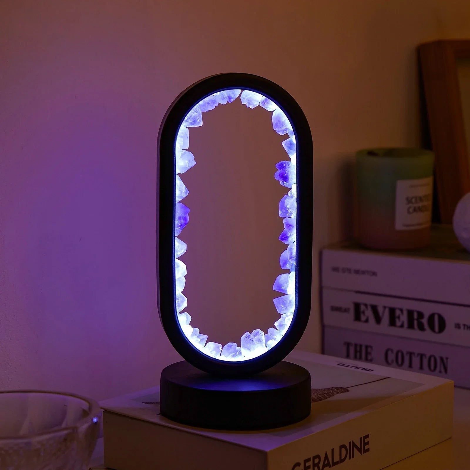 BowLift | CrystalGlow – Handmade amethyst atmospheric lamp for relaxation and peace