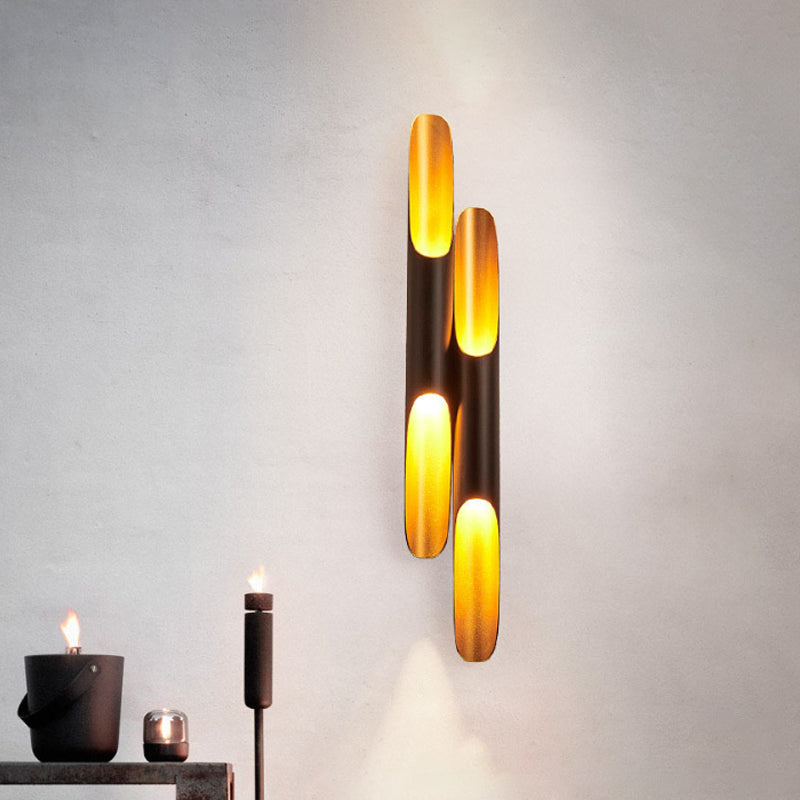 BowLift | 23.5"/27.5" Width Pipe Wall Light Modern Metallic 1/2-Light Black Wall Lighting for Living Room