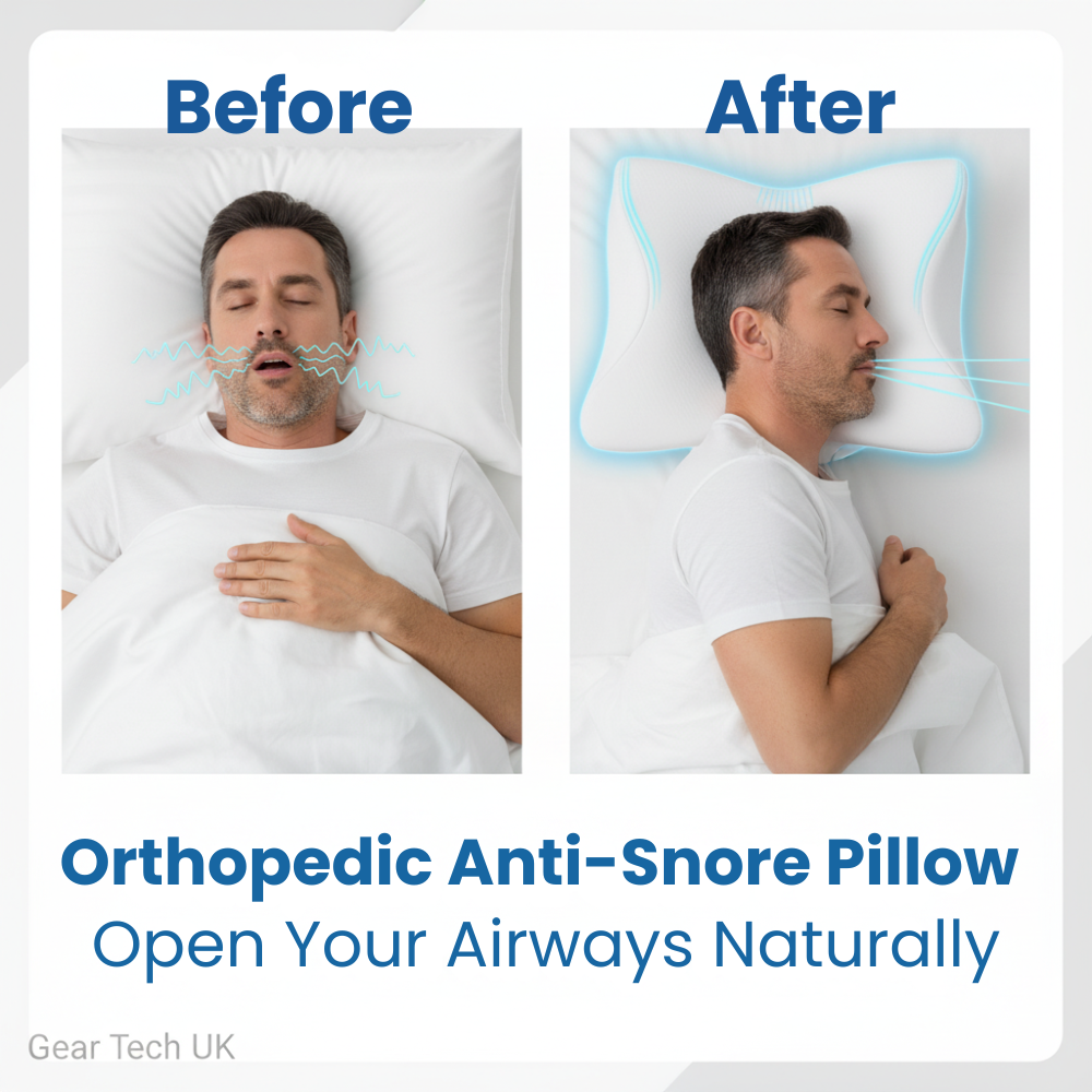 BowLift | Pillow for Sleep Apnea & Snoring Relief – Ergonomic Memory Foam Anti-Snore Pillow for Better Breathing & Deep Sleep Support