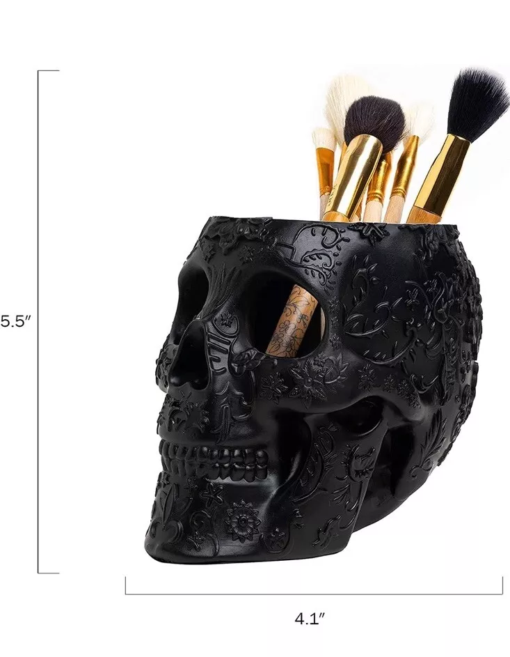BowLift | Black Skull Makeup Brush Holder