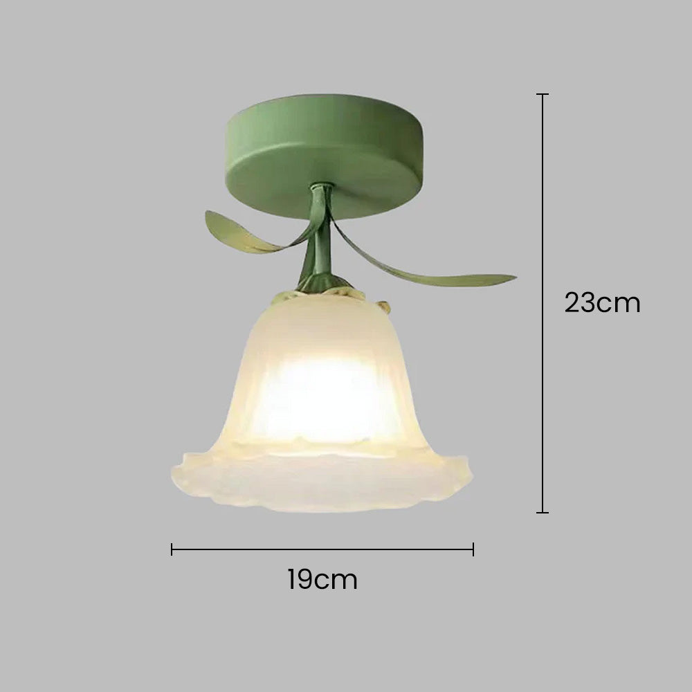 BowLift | Ceiling Light with Floral Glass Shade Design