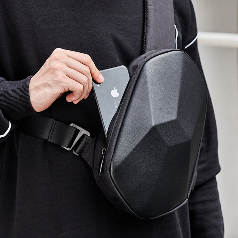 BowLift | Anti-theft, Waterproof, Anti-collision Chest Bag, with Geometric 3D Shell, Side USB Interface, High-quality Protection, Multi-layer Partition Storage, for Travel, Outing, Shopping and More