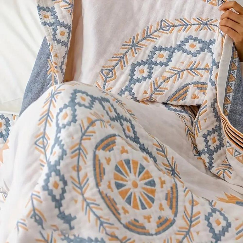 BowLift | Cotton Throw Blanket with Mandala Boho Print