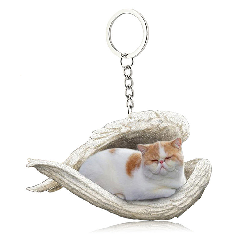 BowLift | Acrylic Cat Angel Keychain