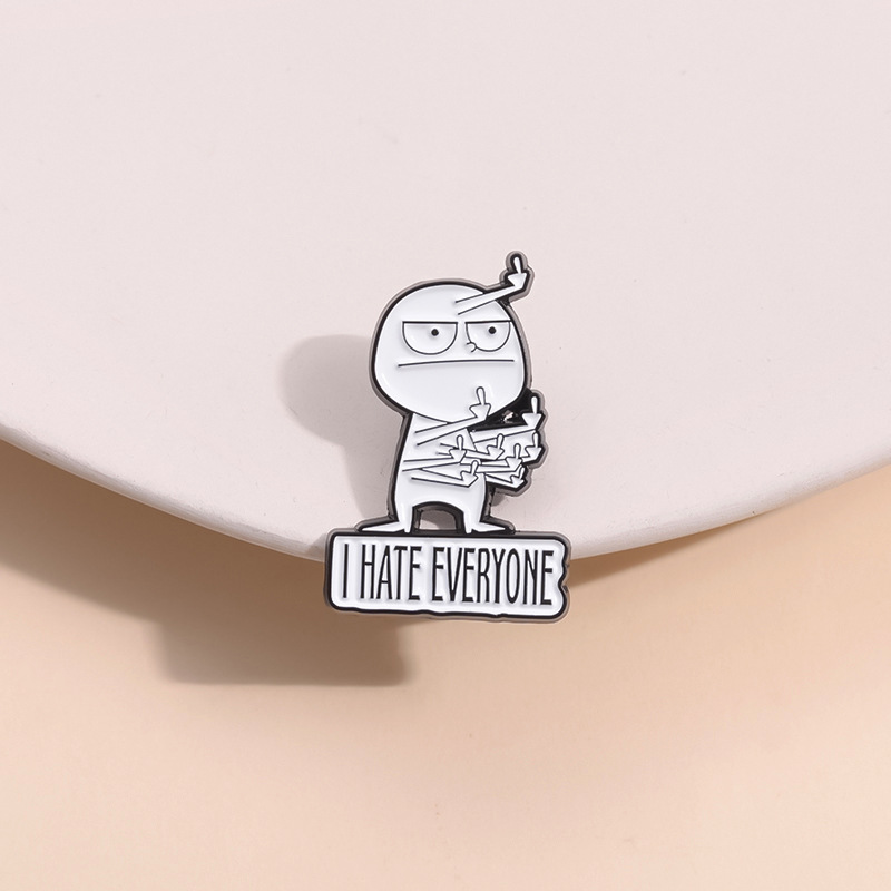 BowLift | I HATE ALL funny brooch