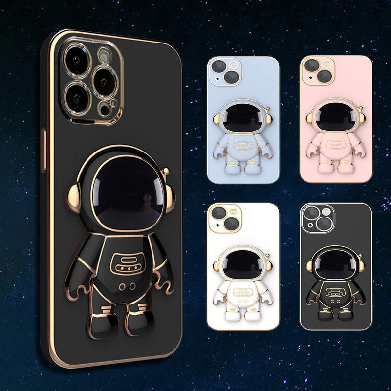 BowLift | 6D Plating Astronaut Hidden Stand Case Cover For IPhone