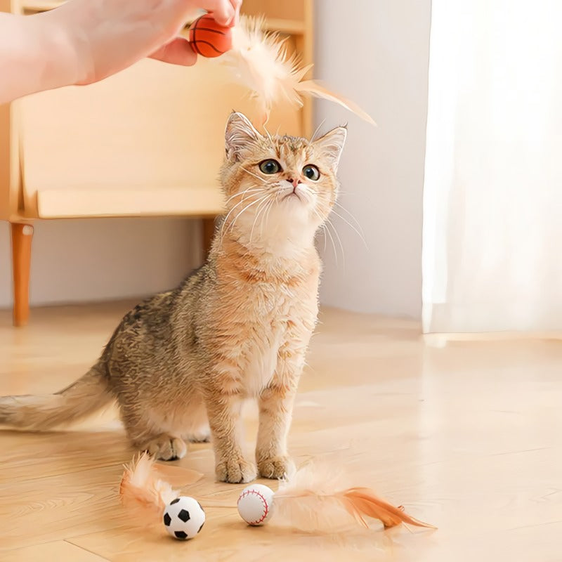 BowLift | Interactive Bouncy Ball for Cats with Feathers