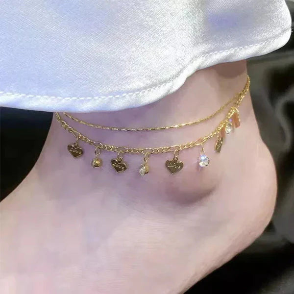 BowLift | Crystal Encrusted Anklet with Diamond Fringes
