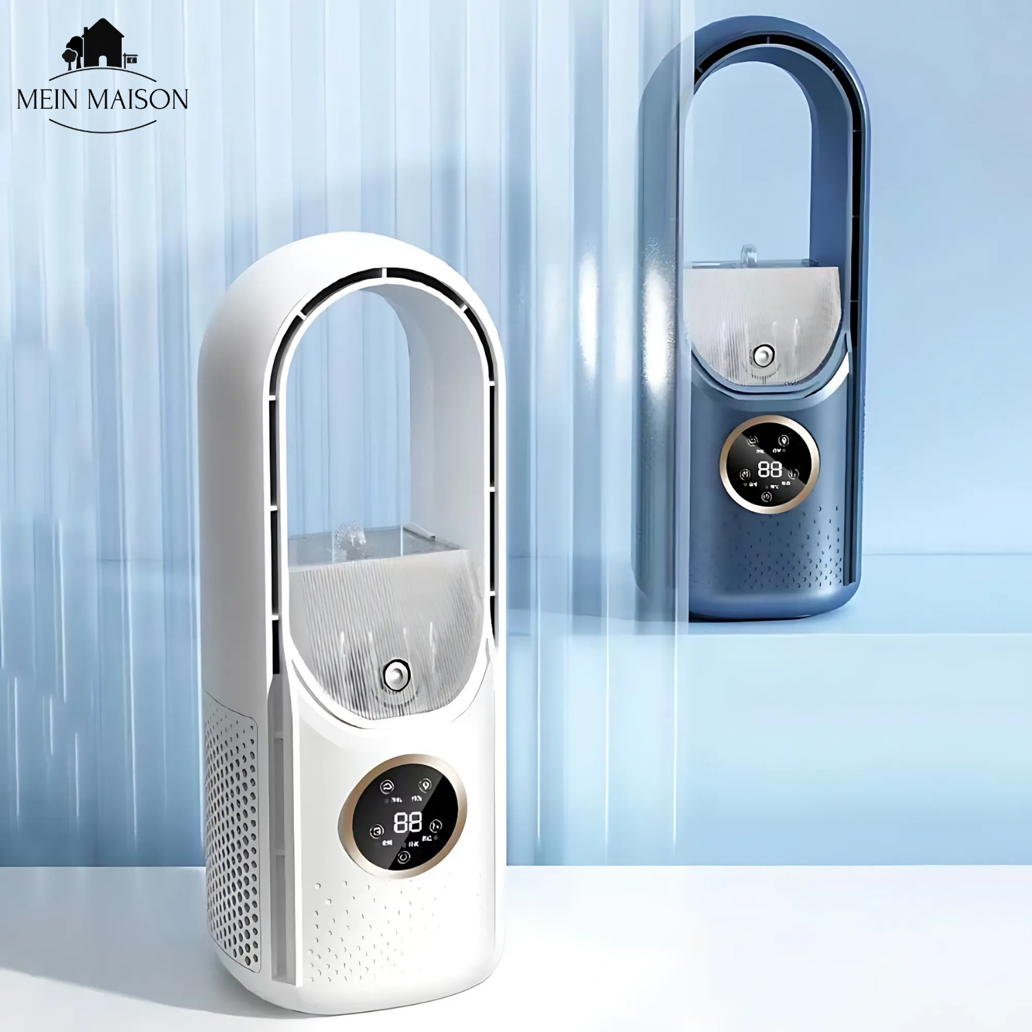 BowLift | BrisaFlow Table Air Cooler | 3-in-1 Cooling & Humidification | Bladeless Design | USB & Timer