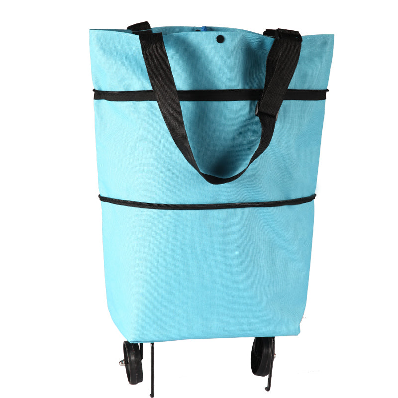BowLift | Reusable Shopping Trolley / Tote Bag with Foldable Wheels, Adjustable Strap, Thick Bottom and Large Capacity, For Shopping, Outdoors and More
