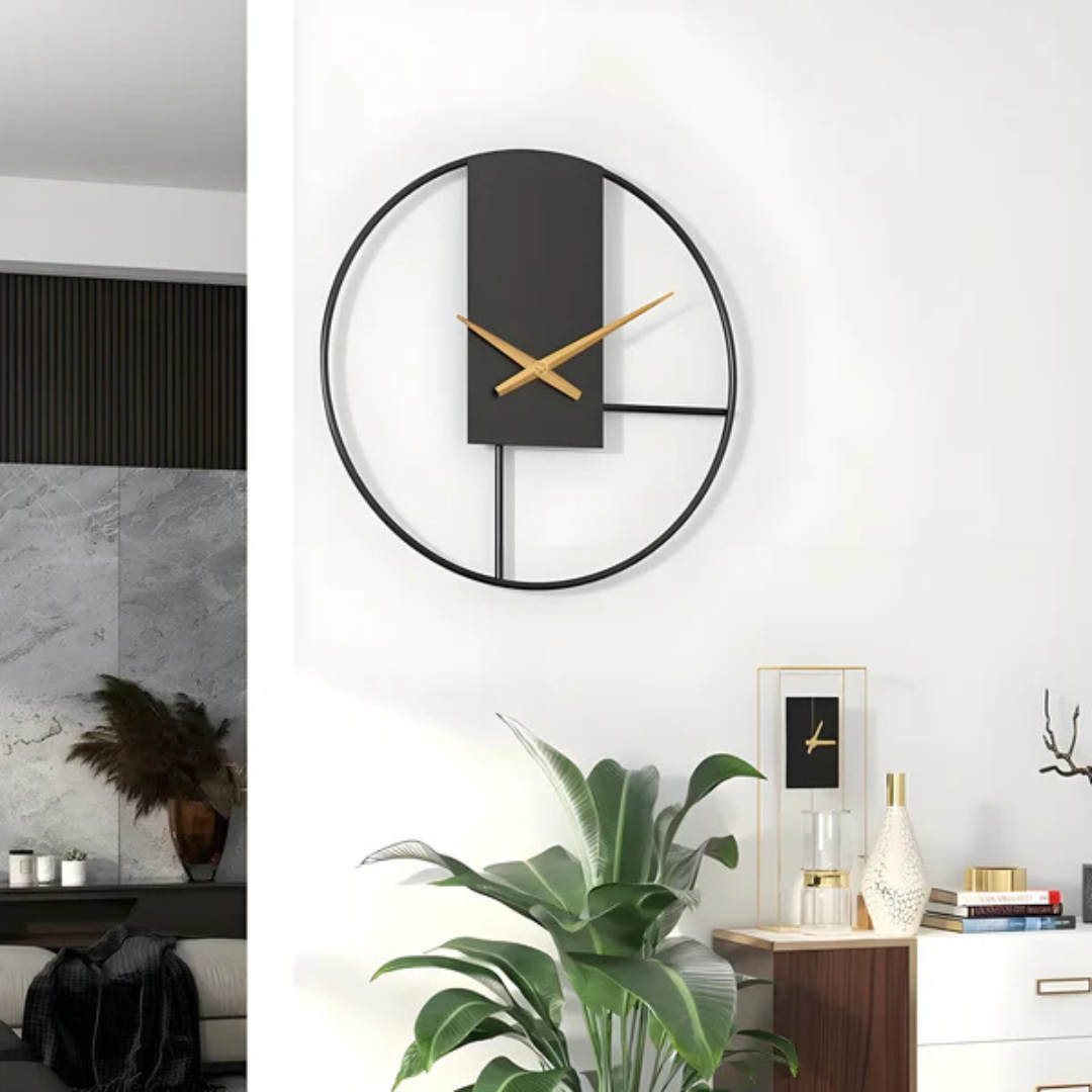 BowLift | Aurum | Minimalist Silent Wall Clock – Stylish Large Decorative Timepiece