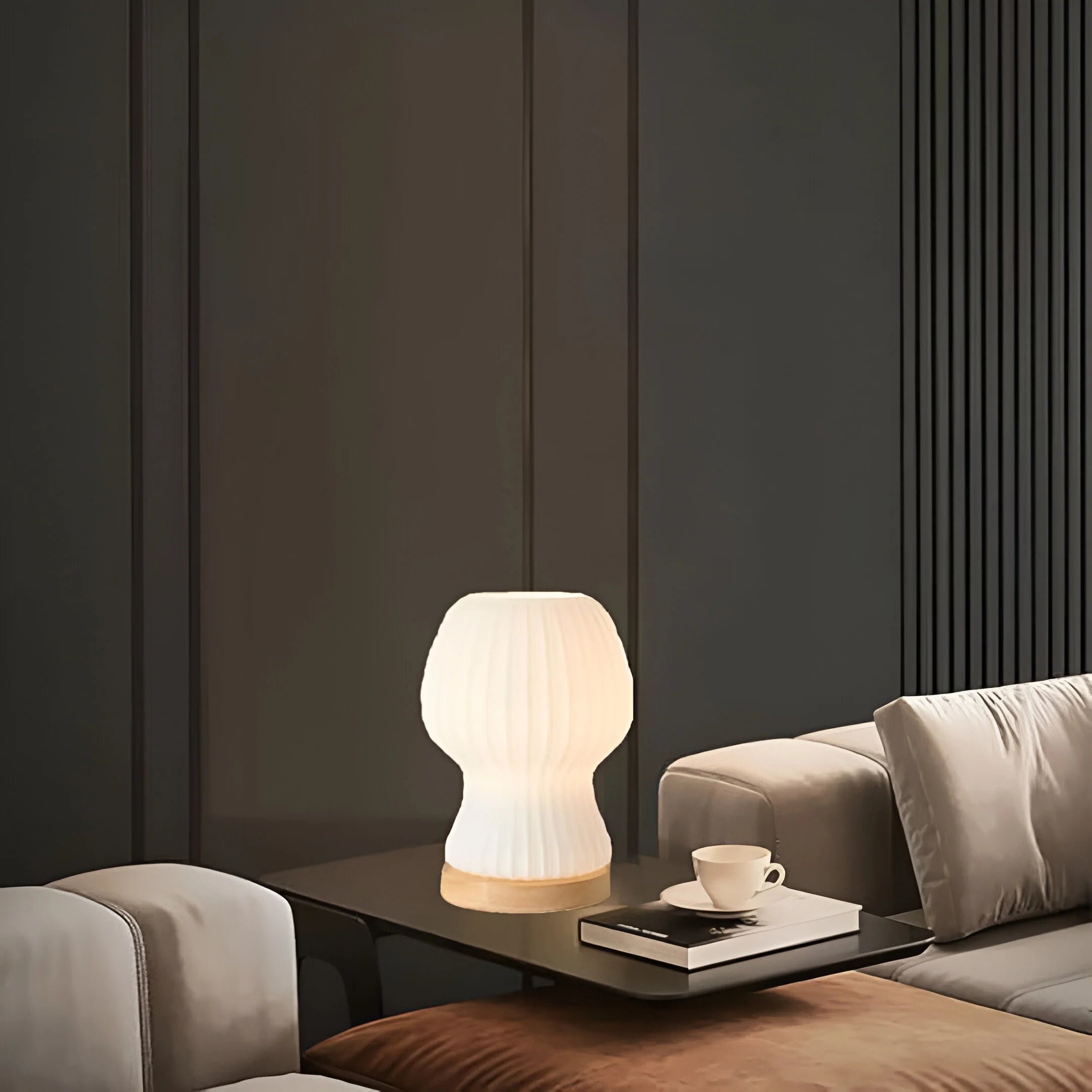 GlowFold – Pleated Glass Table Lamp