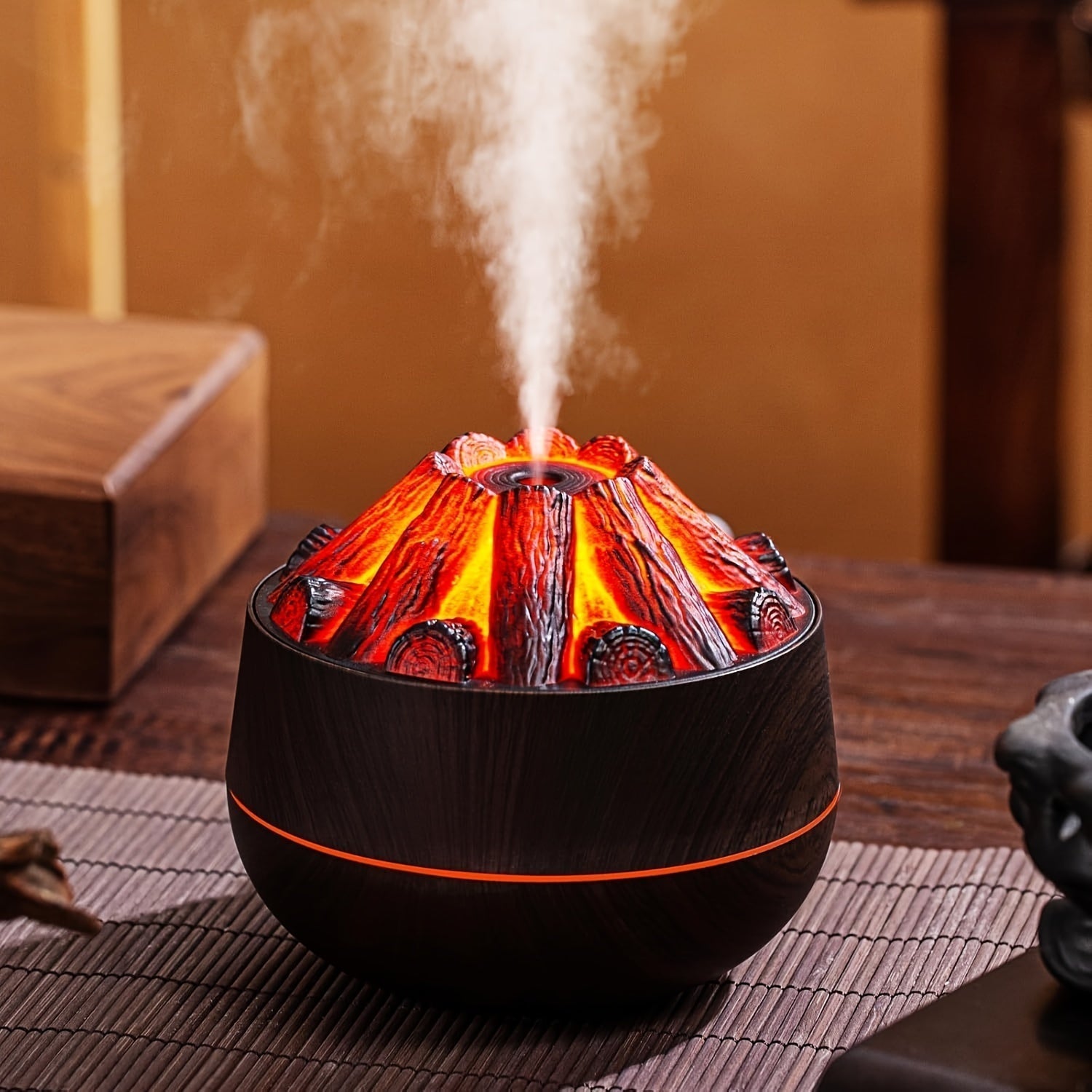 BowLift | Fire Diffuser - Mini simulated charcoal fire air humidifier with realistic flame effect