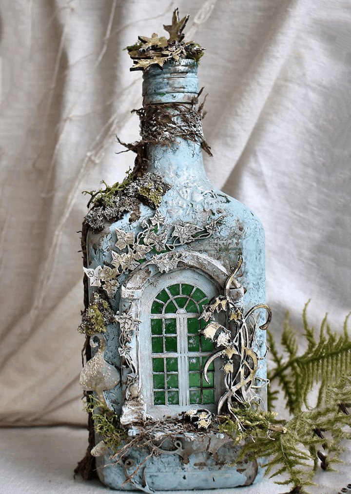 BowLift | Altered Art Bottle - Mystical forest stories