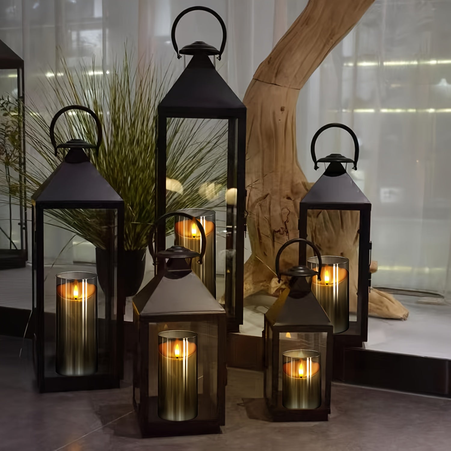 BowLift | CandleAura - LED Grey Candles with Realistic Flame