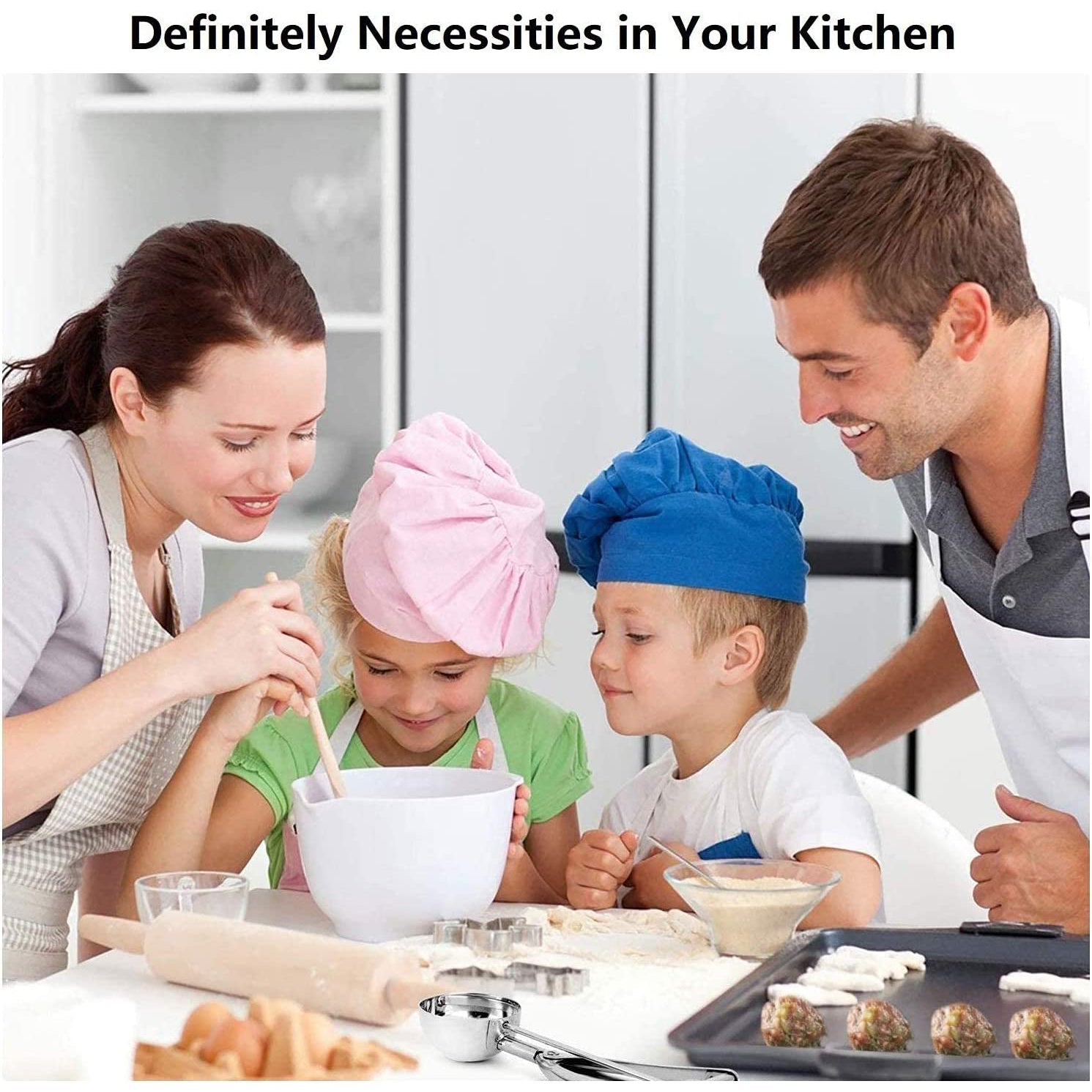 BowLift | 3-Piece Set: Stainless Steel Cookie Scooper with Trigger