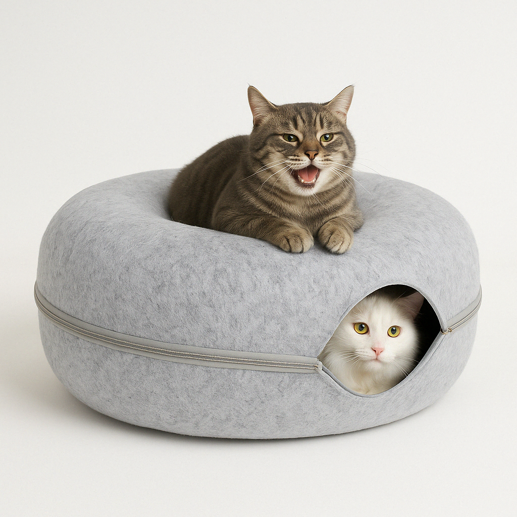 BowLift | Cat Bed Felt Tunnel Cave for Multi Cats
