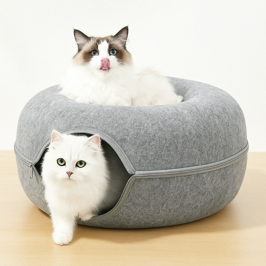 BowLift | Cat Bed Felt Tunnel Cave for Multi Cats