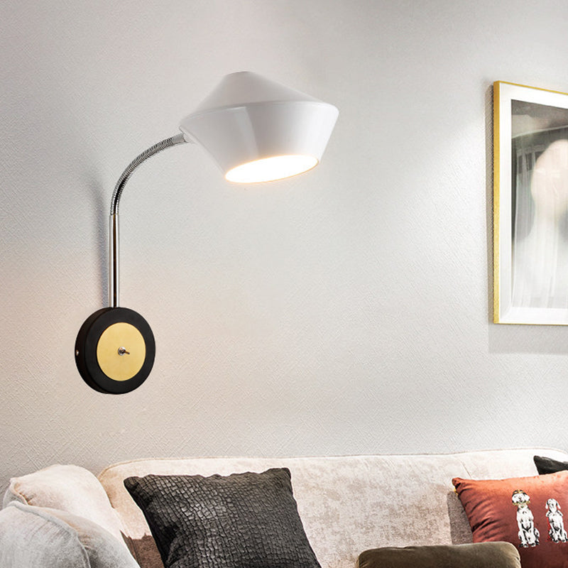 BowLift | Urn Wall Light Contemporary Metal 1-Bulb Wall-Mounted Lighting in Black and White