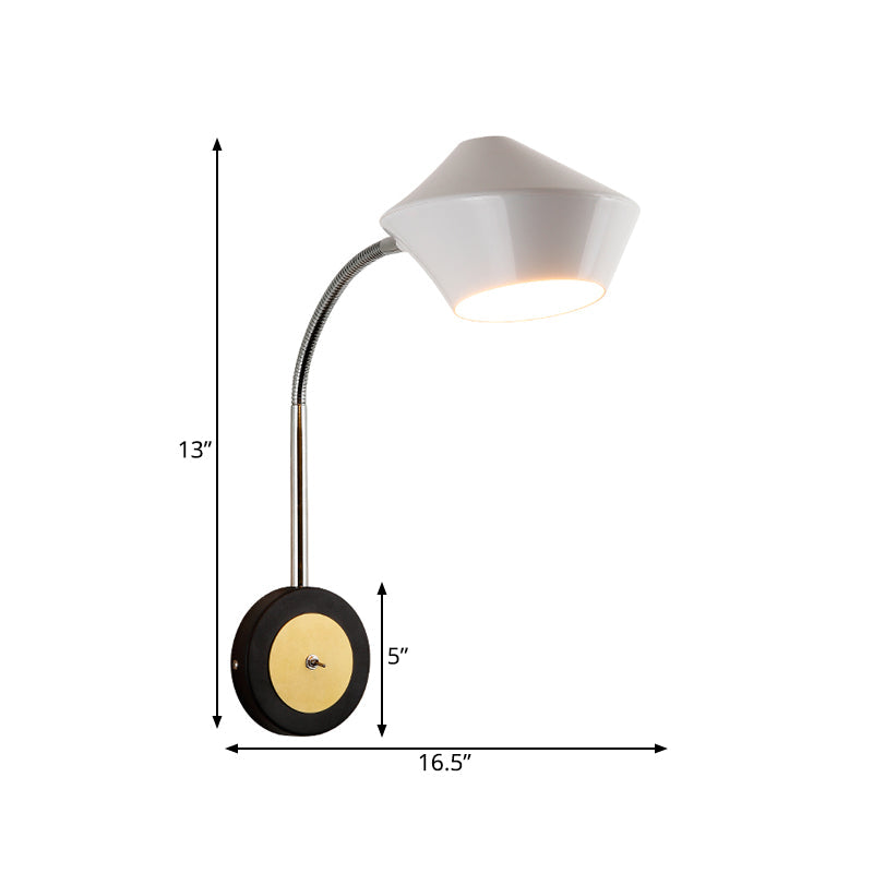 BowLift | Urn Wall Light Contemporary Metal 1-Bulb Wall-Mounted Lighting in Black and White