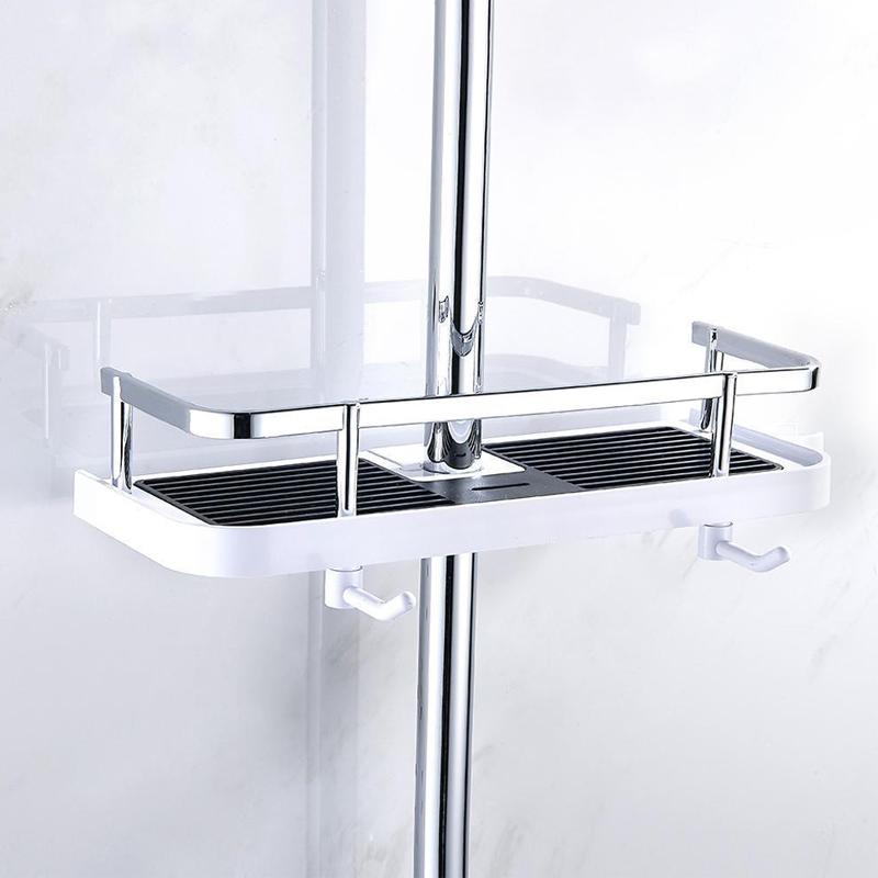 BowLift | Bathroom Shelf Caddy for Shower Rod, No Drilling Pole Shower Storage Shelf Holder